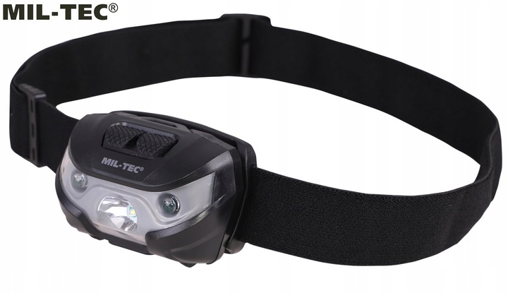 Latarka czołowa czołówka Mil-Tec 200 lumenów LED CREE XPE biała czerwona