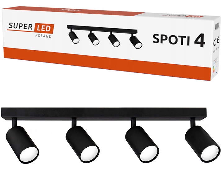 Lampa sufitowa szyna spot oprawa halogenowa 4x GU10