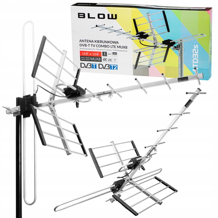 ANTENA ZEWNĘTRZNA KIERUNKOWA TV NAZIEMNEJ COMBO MUX8 DVB-T2 4K ULTRA
