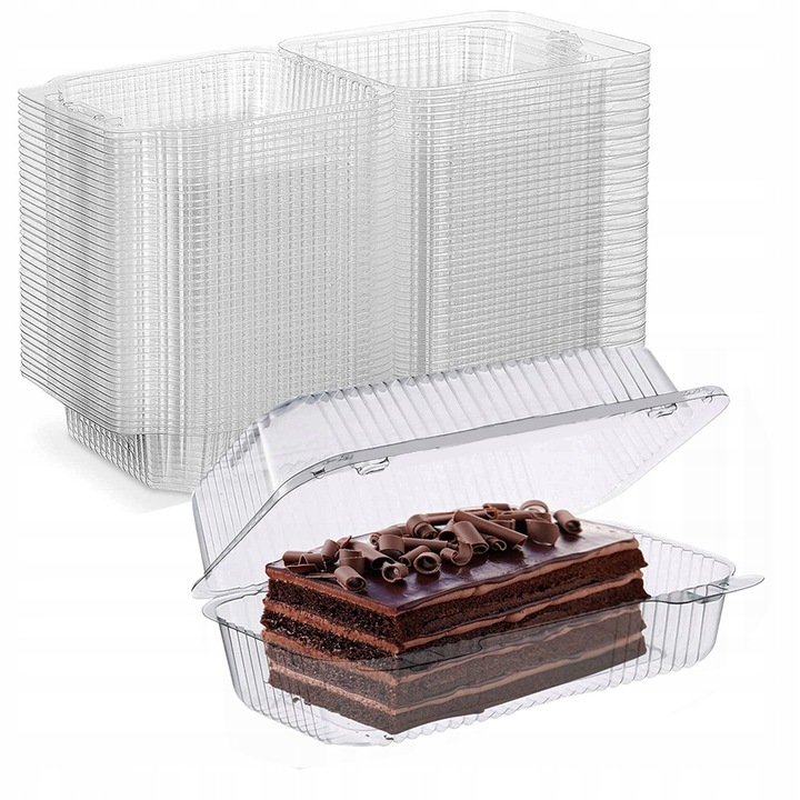 Pojemniki plastikowe na ciasto opakowanie cukiernicze 206x156x70 - 50 szt.