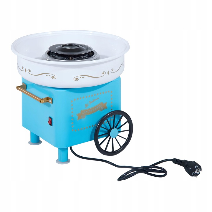 MASZYNA DO WATY CUKROWEJ DOMOWA WATA CUKROWA MASZYNKA WÓZEK + PATYCZKI