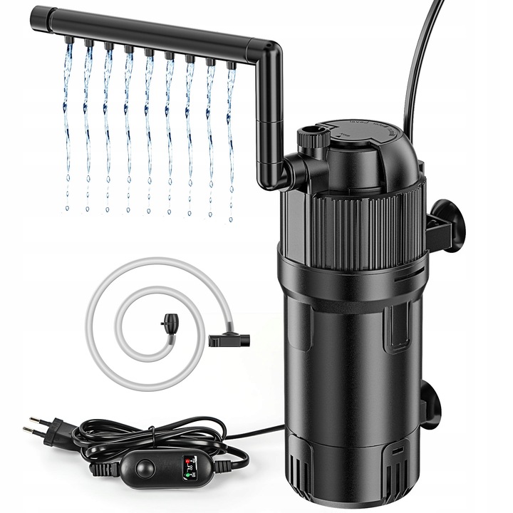 5W1 FILTR WEWNĘTRZNY Z LAMPĄ UV 500L/H DO AKWARIUM 10-120L z UVC