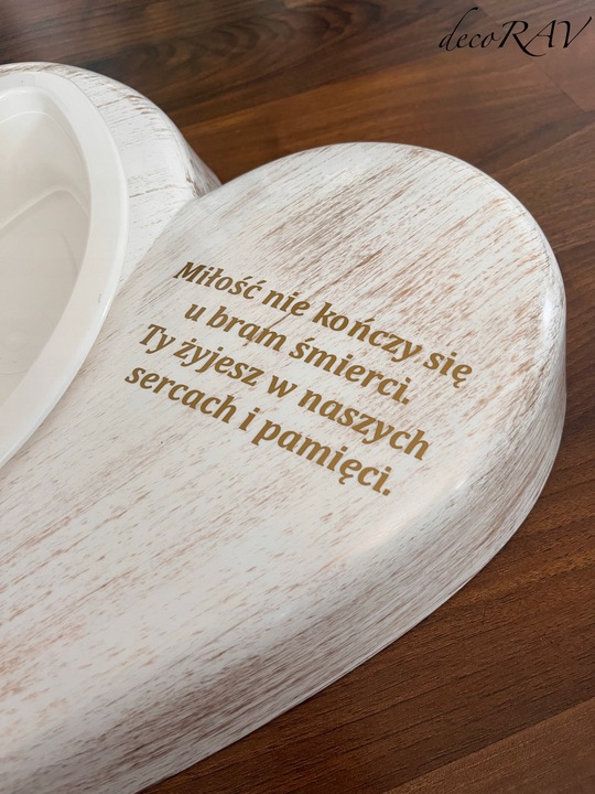 SERCE na Grób z Napisem RÓŻNE KOLORY Podstawa na Stroik Wzór