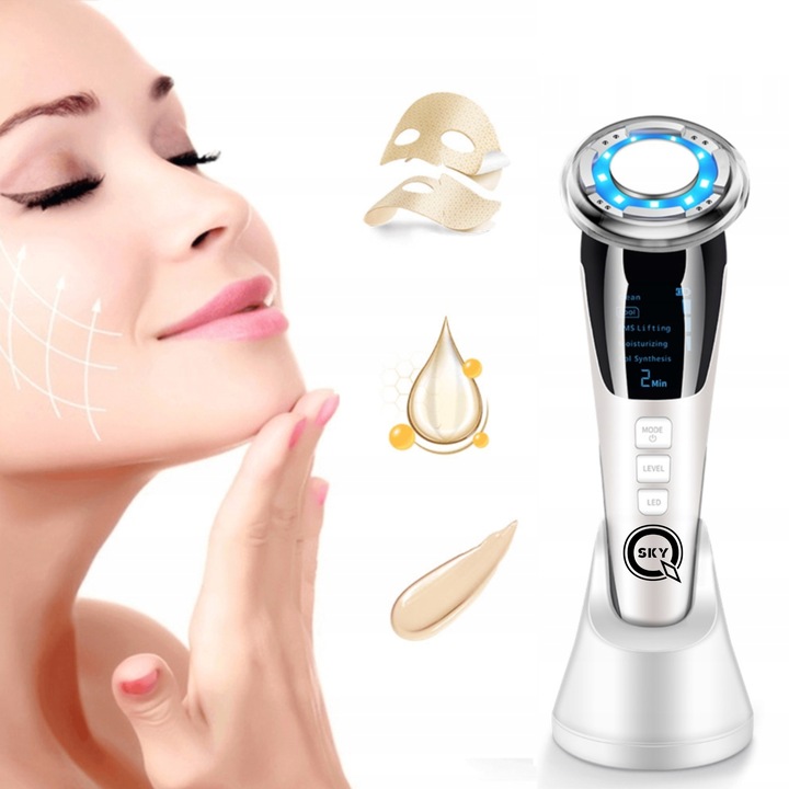 MEZOTERAPIA BEZIGŁOWA MASAŻER EMS TWARZY LIFTING 5w1 URZĄDZENIE DO MASAŻU