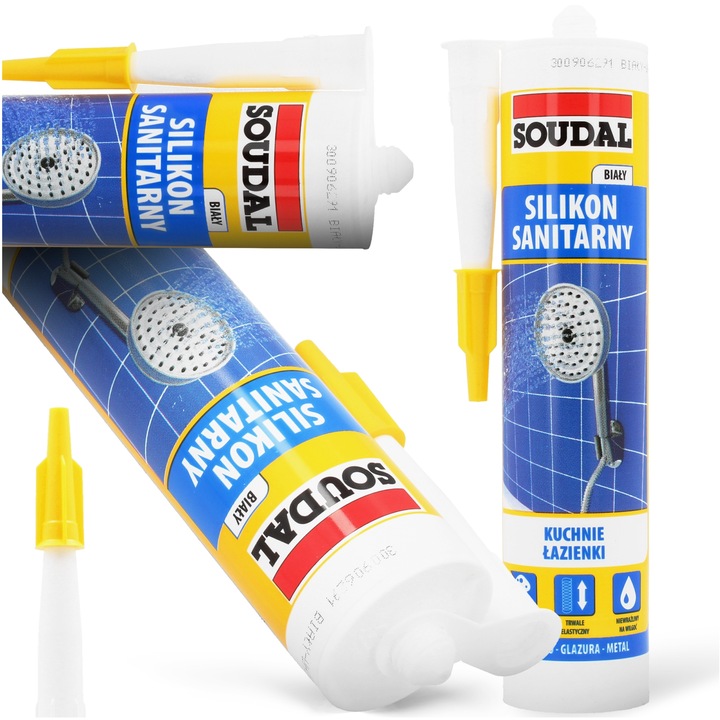 Silikon Sanitarny BIAŁY Łazienki WC Kuchni Płytek Elastyczny