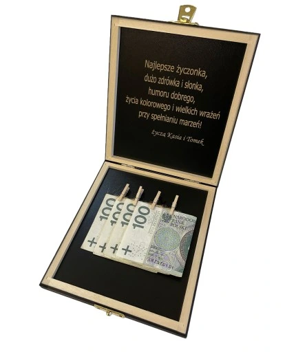 PUDEŁKO NA PIENIĄDZE PREZENT URODZINY 18 -100 LAT