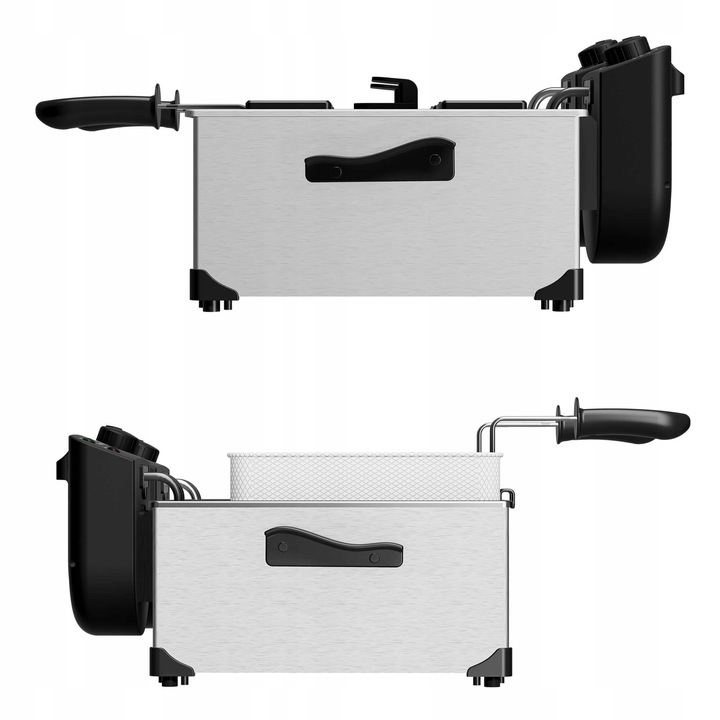 TRADYCYJNA FRYTOWNICA FRYTKOWNICA OLEJOWA PODWÓJNA 3600W 2x3L