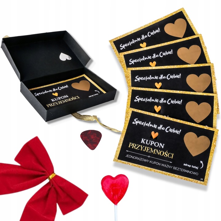 KUPONY PRZYJEMNOŚCI ZDRAPKI 12 sztuk DLA CHŁOPAKA DZIEWCZYNY WALENTYNKI