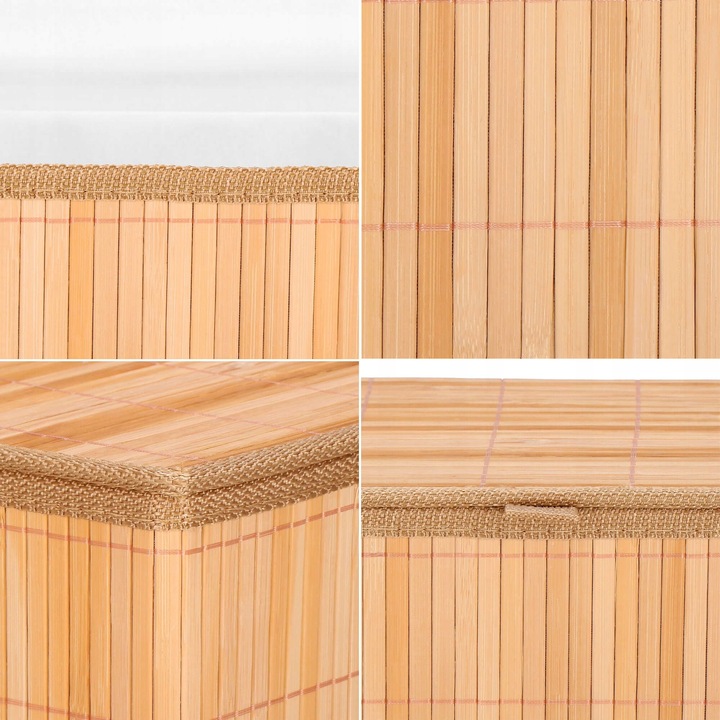 3x ORGANIZER BAMBUSOWY NA BIURKO KOSMETYKI 3 POJEMNIKI PUDEŁKA DO