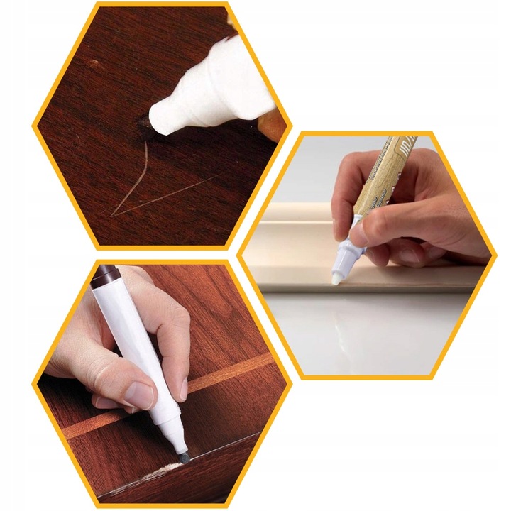 MARKER RETUSZERSKI DO MEBLI BIAŁY PISAK SZYBKOSCHNĄCY 12ml RAL 9003