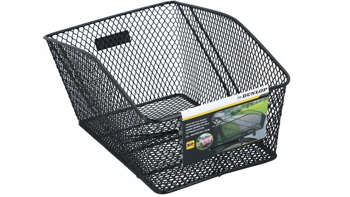 Kosz metalowy rowerowy duży koszyk na rower bagażnik DUNLOP 13L + ODBLASK