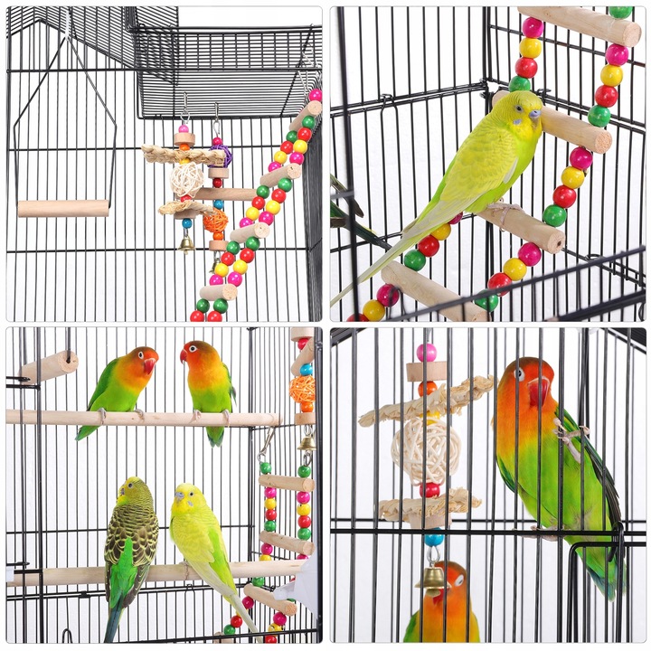 Yaheetech Duża Klatka dla Papug, Klatka dla Ptaków, 46x35.5x99 cm,