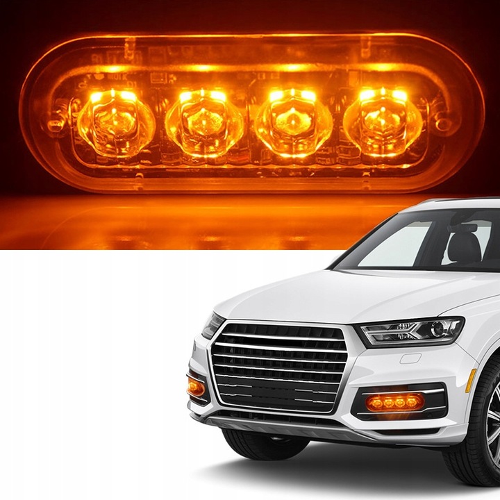 LAMPY OSTRZEGAWCZE LED LAWETA POMOC STROBOSKOPY KOGUT DO ATRAPY POMARAĆZOWE