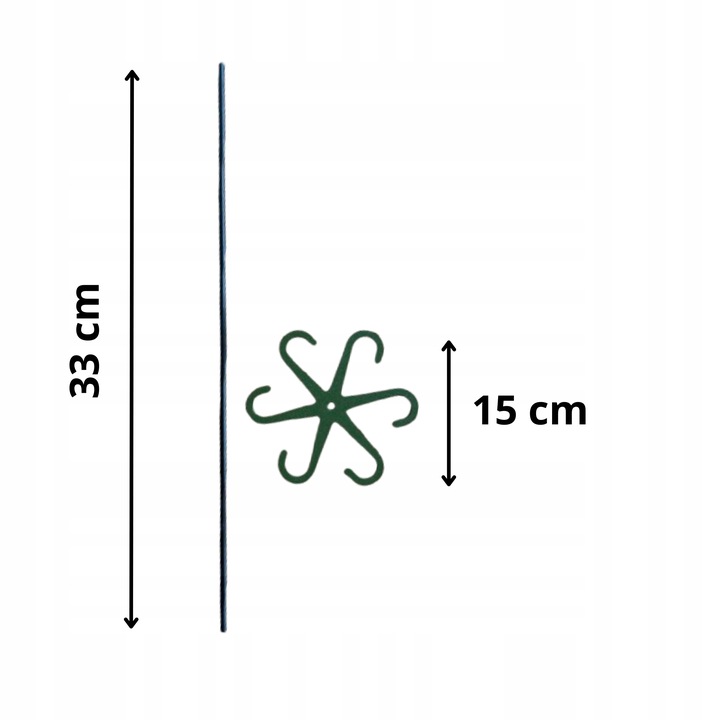 Podpórki do kwiatów podpórka chwytak z prętem 33cm OCTOPUS M 15cm 3 szt.