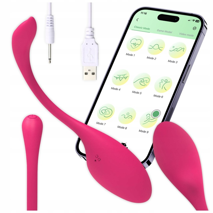 WIBRATOR JAJKO Z APLIKACJĄ ZDALNIE STEROWANY TELEFONEM BLUETOOTH DLA PAR