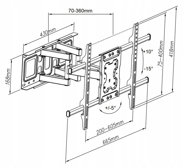 EXTRA MOCNY Uchwyt do Telewizora Wieszak TV 32-85 cal Uniwersalny TEST 60kg