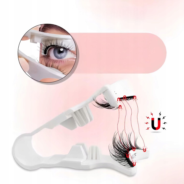 Rzęsy Magnetyczne Sztuczne DŁUGIE GĘSTE Zestaw 2w1 + Aplikator BEZ