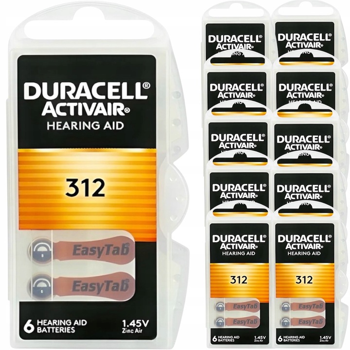 Baterie Słuchowe DURACELL 312 ActivAir PR41 do aparatów słuchowych 60szt.