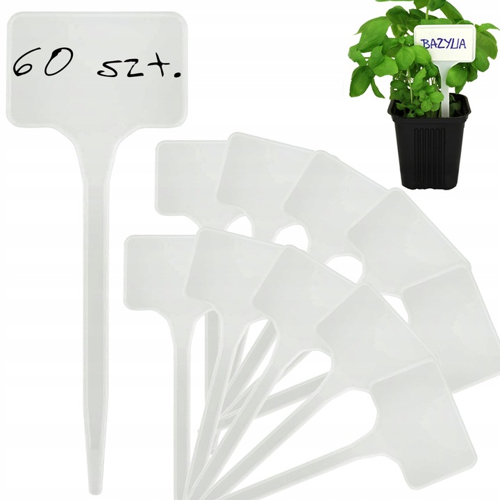 60x ETYKIETY TABLICZKI ZNACZNIK DO ROŚLIN SADZONEK