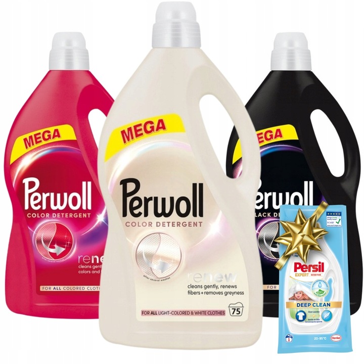 Perwoll Renew Black Color Light Płyn do Prania Mix 3x3,75l 225pr + Gratis