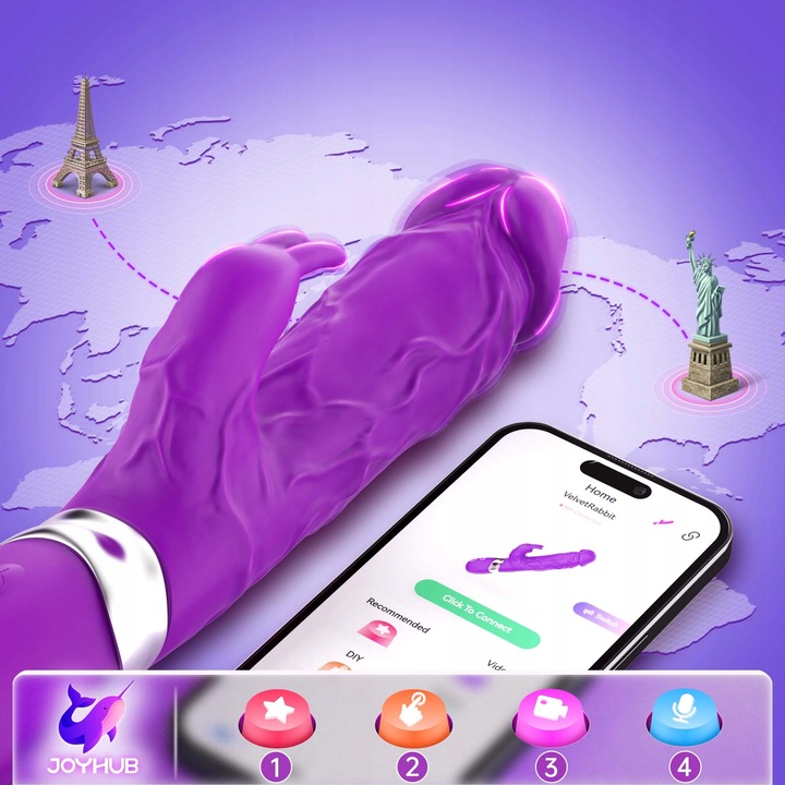 damski wibrator łechtaczk posuwisty z 7 różnymi funkcjami wibracji APP
