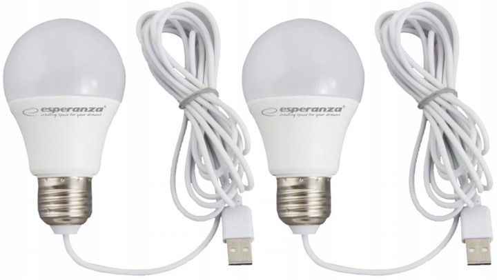 Żarówka LED USB 5W turystyczna podróżna lampka 2sztuki