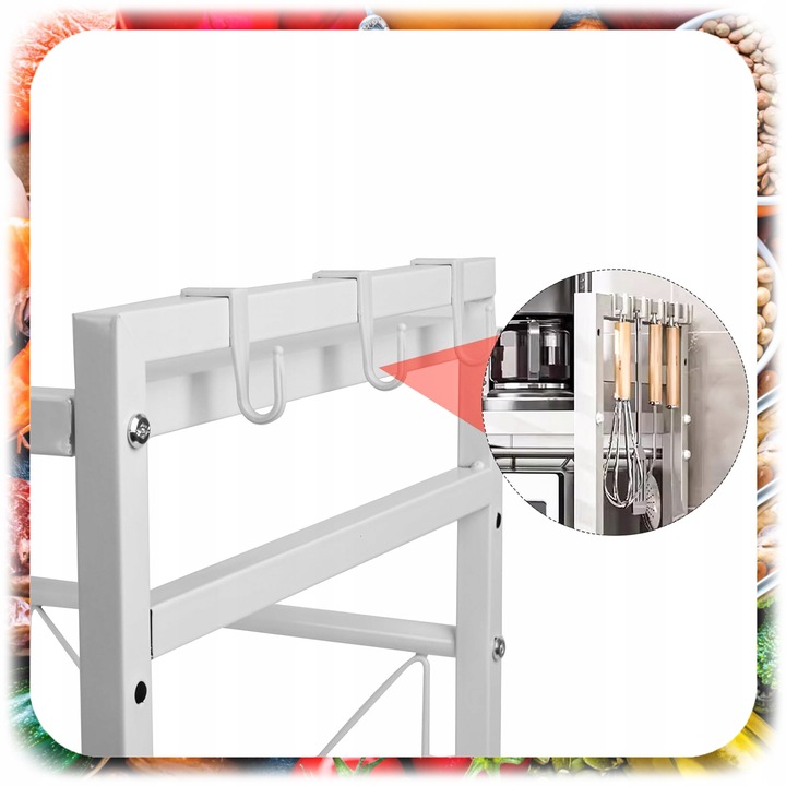 PÓŁKA NA MIKROFALÓWKĘ STOJAK REGAŁ KUCHENNY PRZYPRAWY REGULOWANA