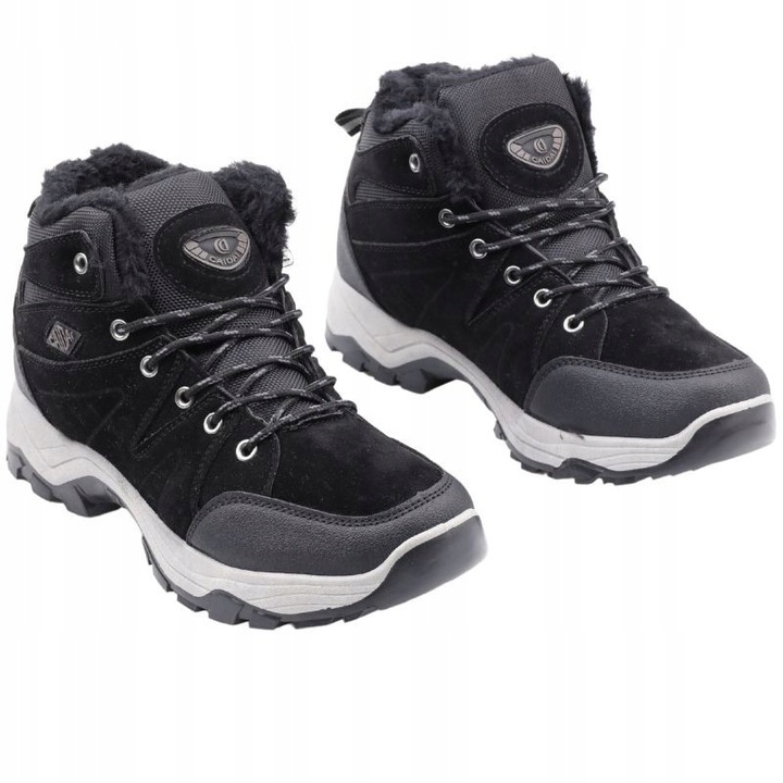 CZARNE BUTY SPORTOWE MĘSKIE ZIMOWE OCIEPLANE ŚNIEGOWCE TRAPERY DLA