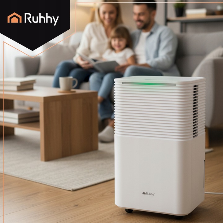 Osuszacz Powietrza RUHHY Wydajny Pochłaniacz 12L/24h Higrostat WiFi