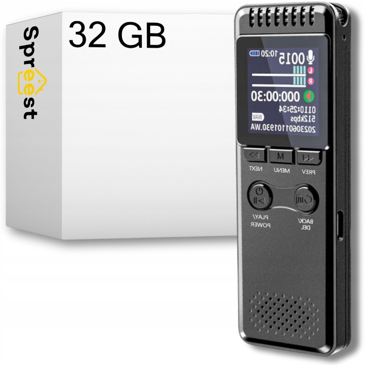DYKTAFON SZPIEGOWSKI MINI CYFROWY PODSŁUCH MAŁY PENDRIVE 32GB
