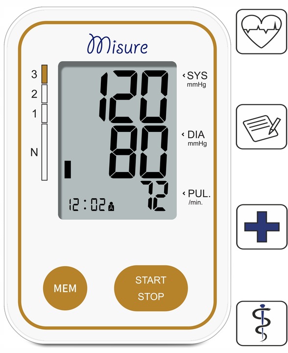 Ciśnieniomierz naramienny Misure C03A Arytmia USB Etui Duży Mankiet