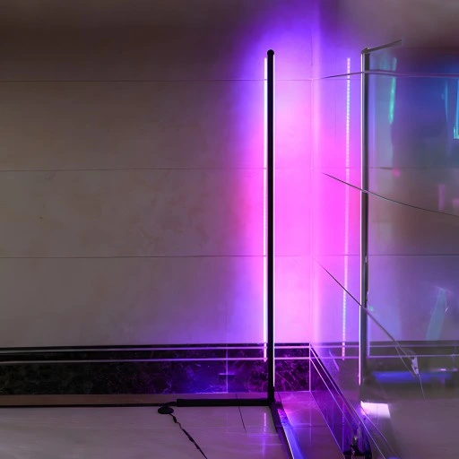 LAMPA PODŁOGOWA STOJĄCA LED RGB NAROŻNA PILOT APKA