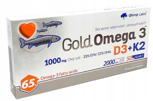 OLIMP GOLD OMEGA 3 D3 + K2 WITAMINA D 2000 j.m 30 kapsułek