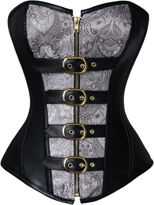 Gorset Steampunk Gothic Bustier +STRINGI SEKSOWNY WYSZCZUPLAJĄCY