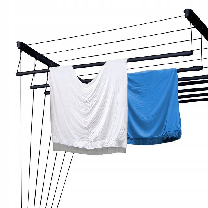 Suszarka Sufitowa na pranie CZARNA 7 prętów 180 cm modna ciekawa loftowa