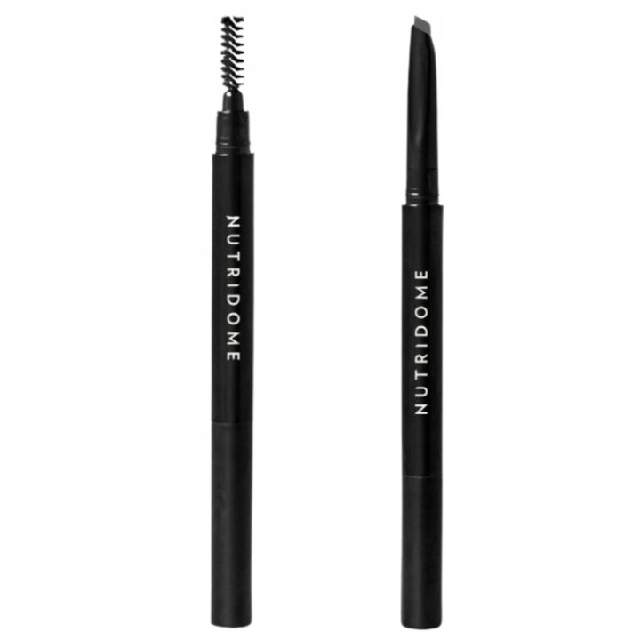 KREDKA DO BRWI ze szczotką GRAFITOWA z OLEJKIEM RYCYNOWYM miękka NUTRIDOME