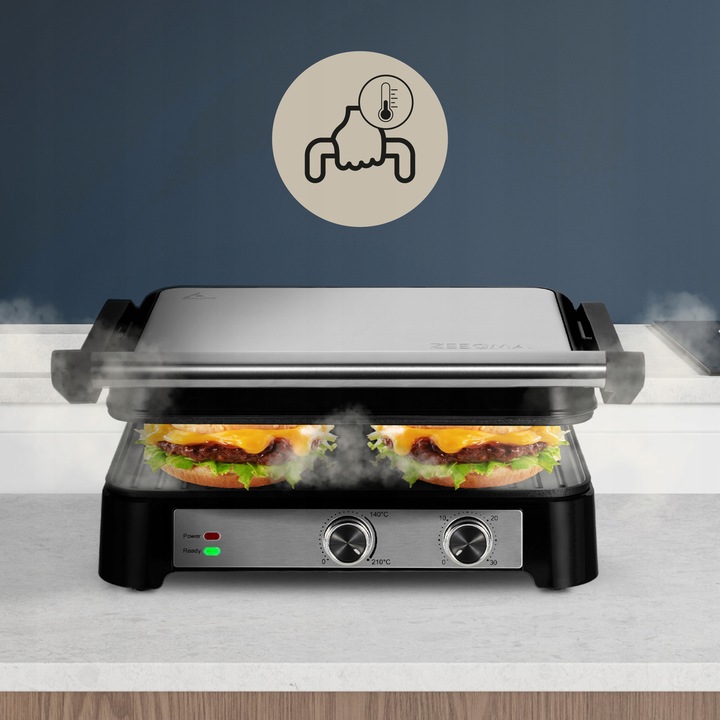 Grill elektryczny Kontaktowy OPIEKACZ Kanapek Panini DUŻY 2000W TIMER