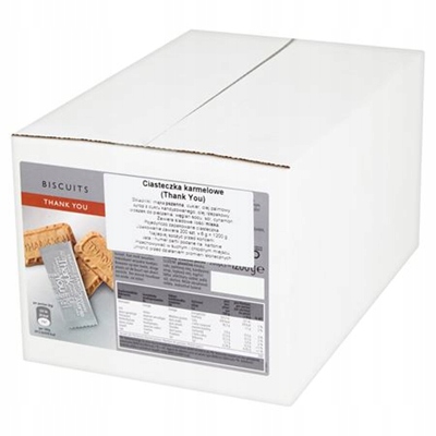 CIASTKA DO KAWY karmelowe RIOBA Thank You 1200g 200szt pakowane pojedynczo