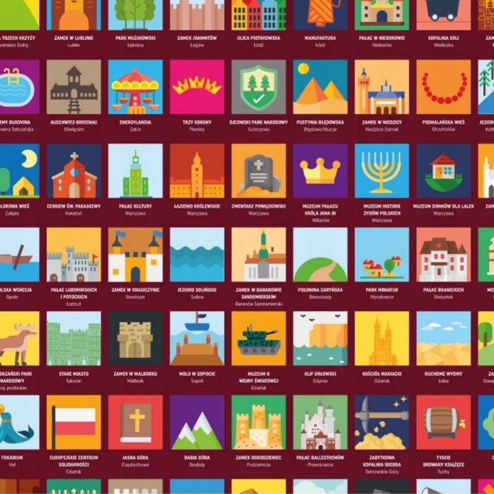 MAPA ZDRAPKA PLAKAT BUCKET LIST 100 MIEJSC POLSKA PREZENT NA URODZINY