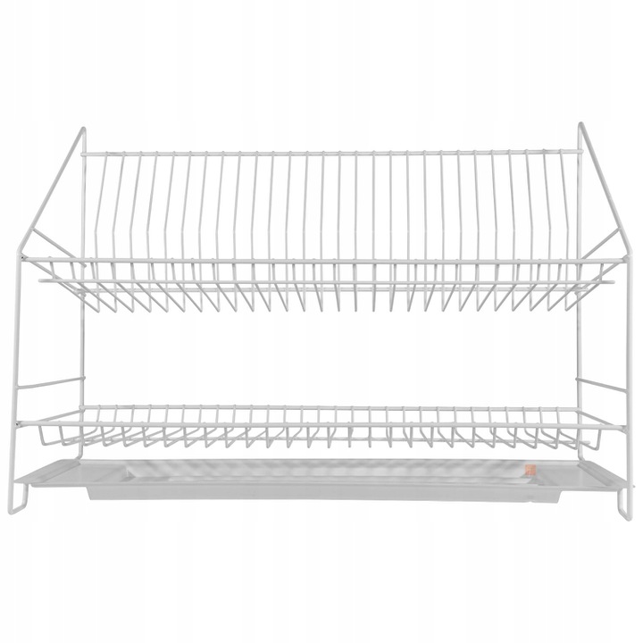 Suszarka do naczyń z tacką 2-poziomowa 50 cm osączarka ociekacz biała