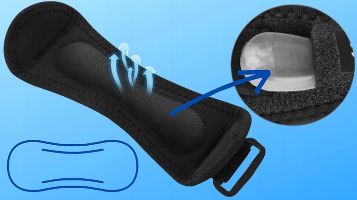 ORTEZA OPASKA PODRZEPKOWA STABILIZATOR RZEPKI GEL WKŁADKA NA URAZ WYGODNA