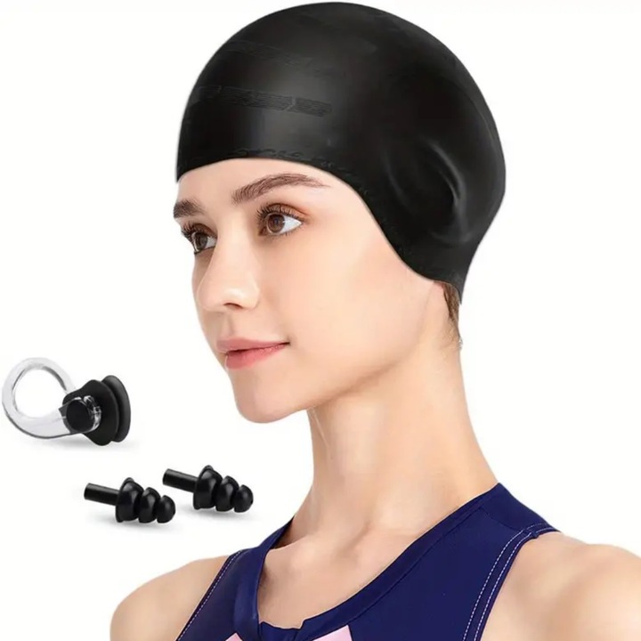DUŻY Czepek Pływacki do wody na Basen dla KOBIET z długimi włosami SILIKON