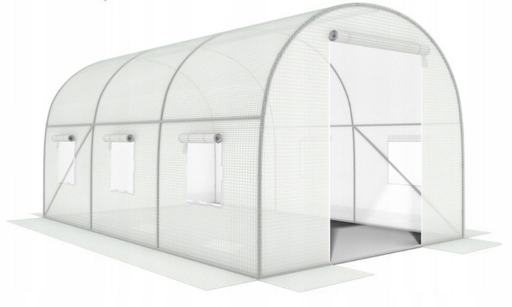 Tunel ogrodowy foliowy biały szklarnia folia 3x2x2m 6 m² 2 wejścia