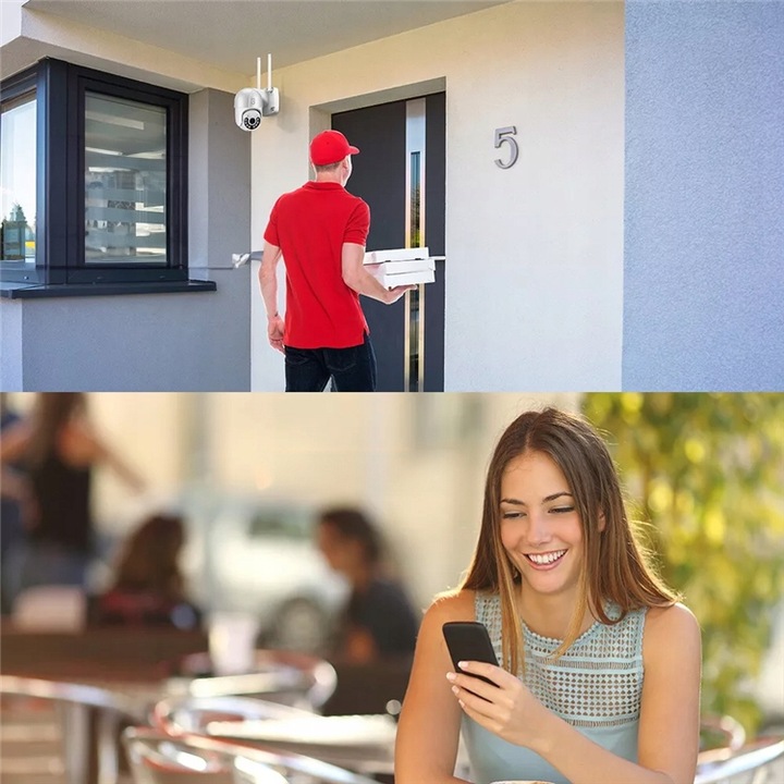 KAMERA ZEWNĘTRZNA IP WiFi OBROTOWA 8 MPX 8 MP 4K IP66 ZOOM 5X DETEKCJA