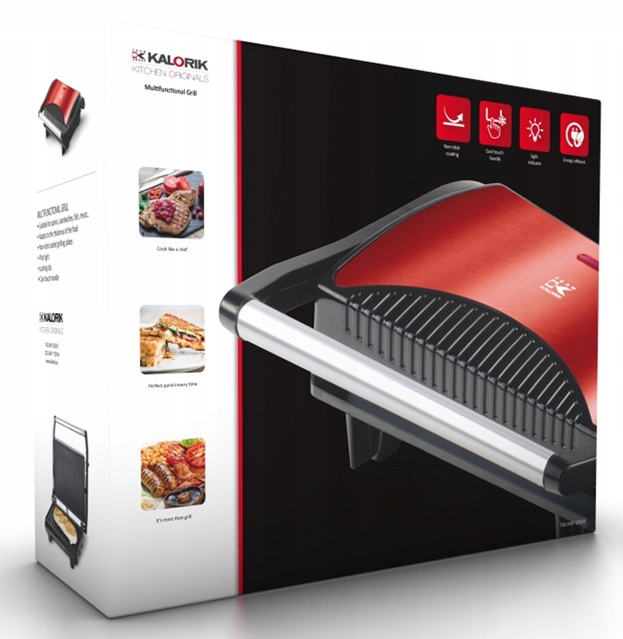 OPIEKACZ 700W TOSTER GRILL ELEKTRYCZNY Czerwony do KANAPEK PANINI