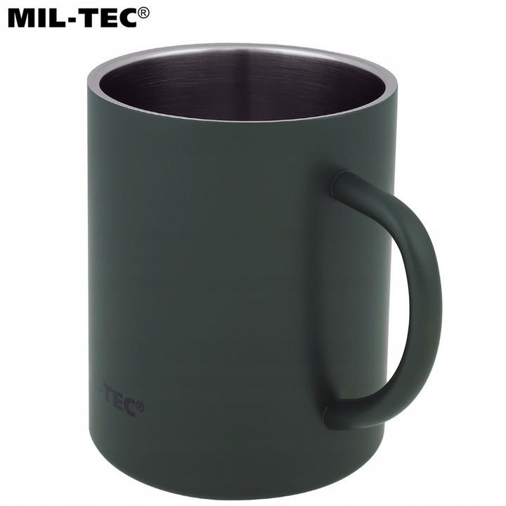 Kubek termiczny turystyczny MIL-Tec wojskowy nierdzewny 450 ml Zielony Oliv