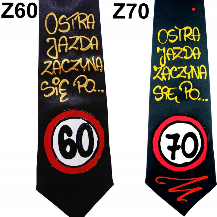 PREZENT NA URODZINY KRAWAT 18 30 40 50 60 70