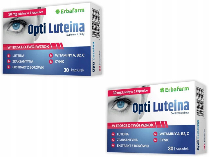 OptiLuteina + Zeaksantyna + Borówka Wsparcie Wzroku 30 Kapsułek