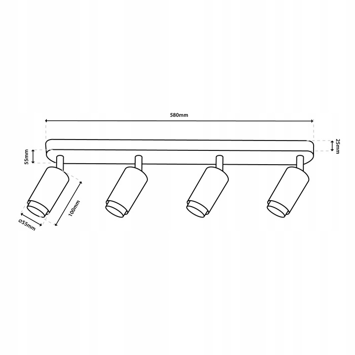 Lampa sufitowa HALOGENOWA kinkiet OPRAWA LED reflektor SPOT 4x GU10