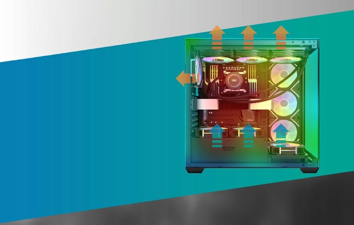 DarkFlash DS900 Obudowa Komputerowa Atx Midi Tower 7 Wentylatorów Argb